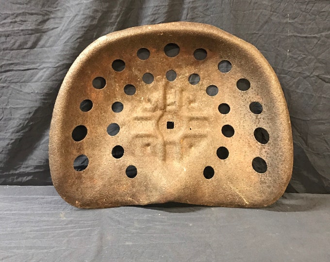 Vintage Pressed Metal Tractor Seat. Antique Tractor Seat. Etsy