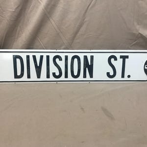 Vintage heavy pressed metal DIVISION ST. Road sign. Vintage street sign. Man cave decor. Vintage signs.