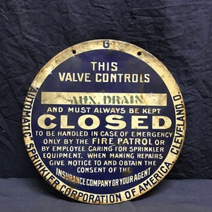 Vintage Automatic Sprinkler Corporation of America Sign. Fire Fighting Memorabilia. Vintage Signage. Sprinkler Sign.