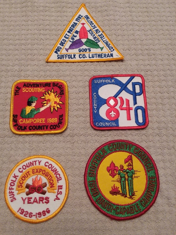 Vintage Boy Scout Patches Boy Scouts of America Suffolk Etsy