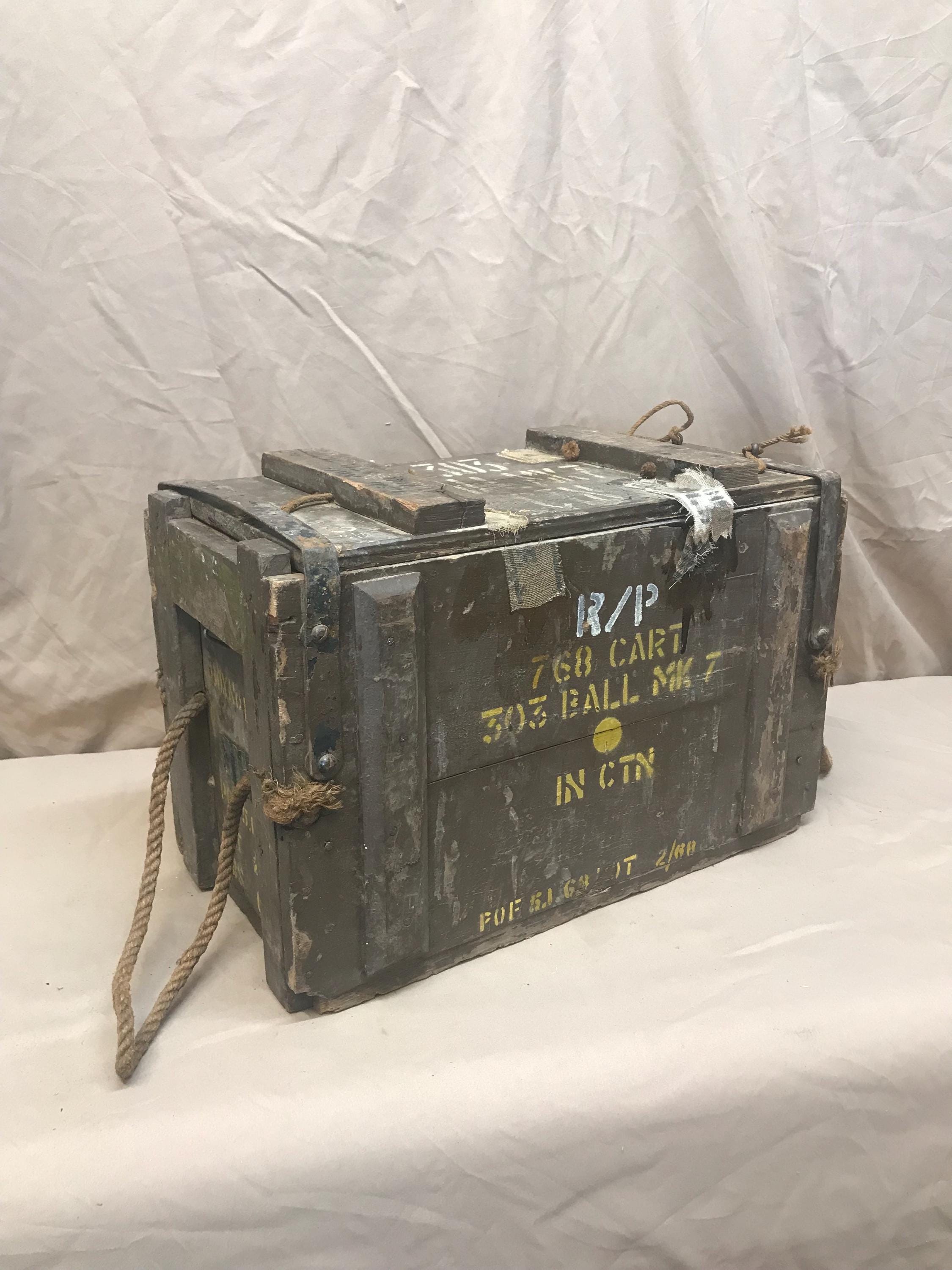 【antique】30's 40's アメリカ軍 ミリタリー ダストボックス 1930s Army Trunk Vintage Mid-century Steamer Cartage Foot