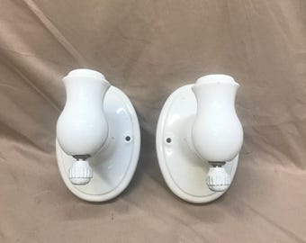 Antique Wirt Dimalite Sconces: Vintage Farmhouse Wall Light Fixtures