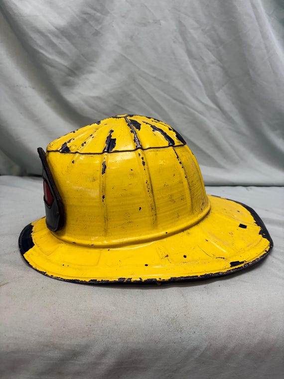 Vintage 1965 Cairns and Brother Model 350 Aluminum Fire Helmet- Watertown NY WFD- Intact Liner. View 6
