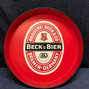 Vintage Becks Beer Tray. Vintage Breweriana. Beer Advertising. Becks Beer Tray.