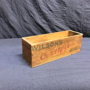 Vintage Wilsons cheese box, wooden cheese box, vintage wooden box, primitive wood box.