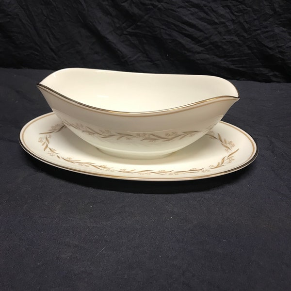 Vintage Noritake 5903 Gravy Boat with Attached Underplate. Vintage Gravy Boat. Gravy Boat.