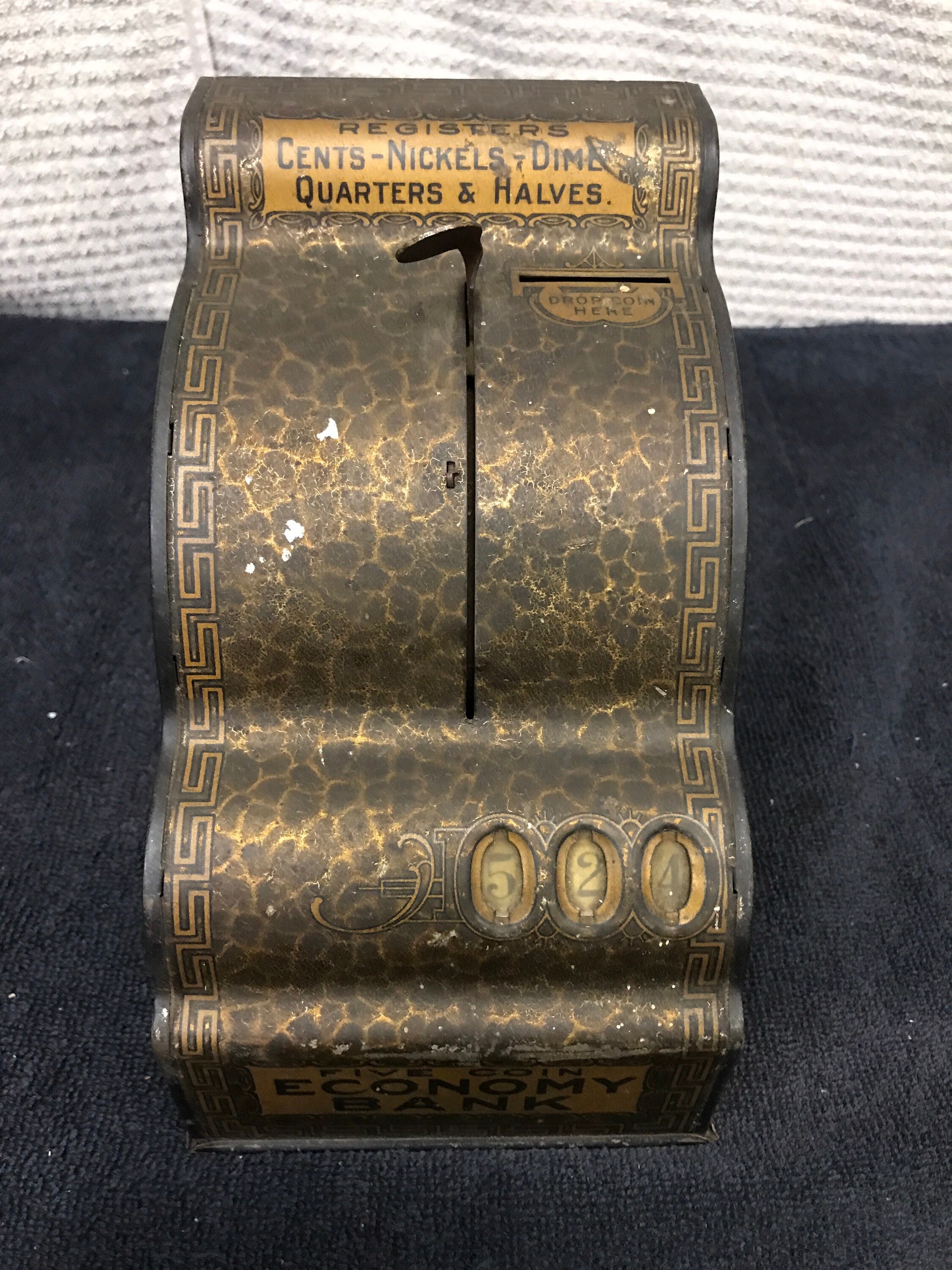 Vintage cash register piggy bank. Vintage five coin economy Etsy
