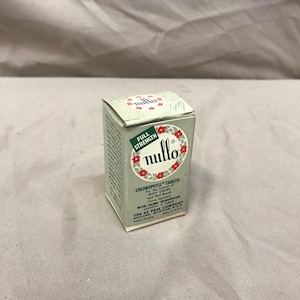 Vintage new old stock Nullo box, bottle, and directions sheet. Vintage Pharmacy, Vintage Medicine. Vintage Apothecary.