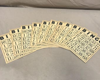Mid-Century Bingo Cards - Lot of 10 Vintage Ephemera