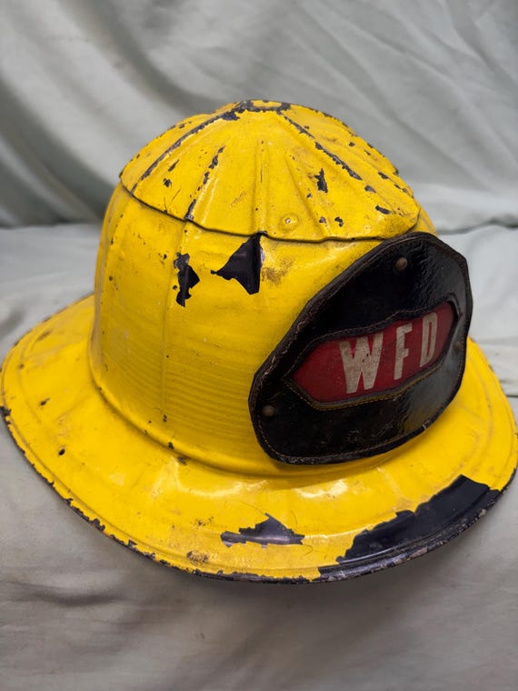 Vintage 1965 Cairns and Brother Model 350 Aluminum Fire Helmet- Watertown NY WFD- Intact Liner.