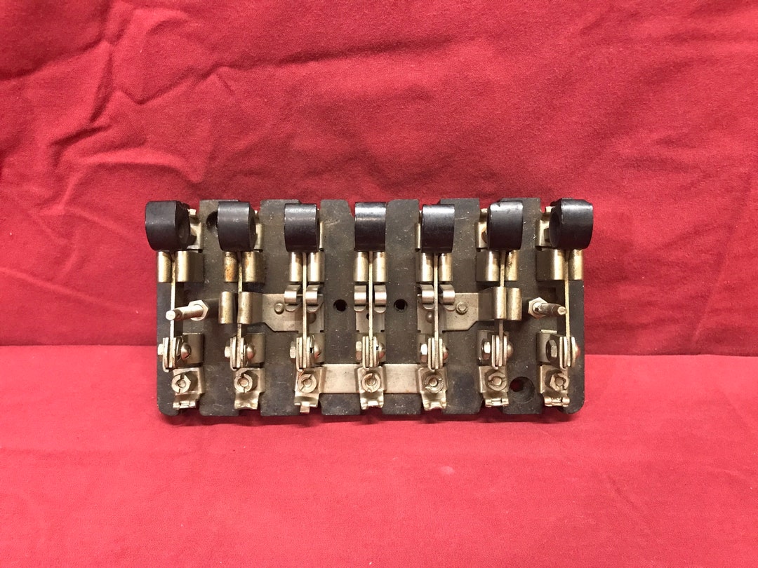 Vintage Seven Switch Knife Panel Block. Knife Switches. Etsy