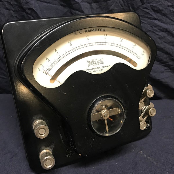 Vintage Welch Scientific Company AC Ammeter. Industrial salvage. Vintage Test Equipment.