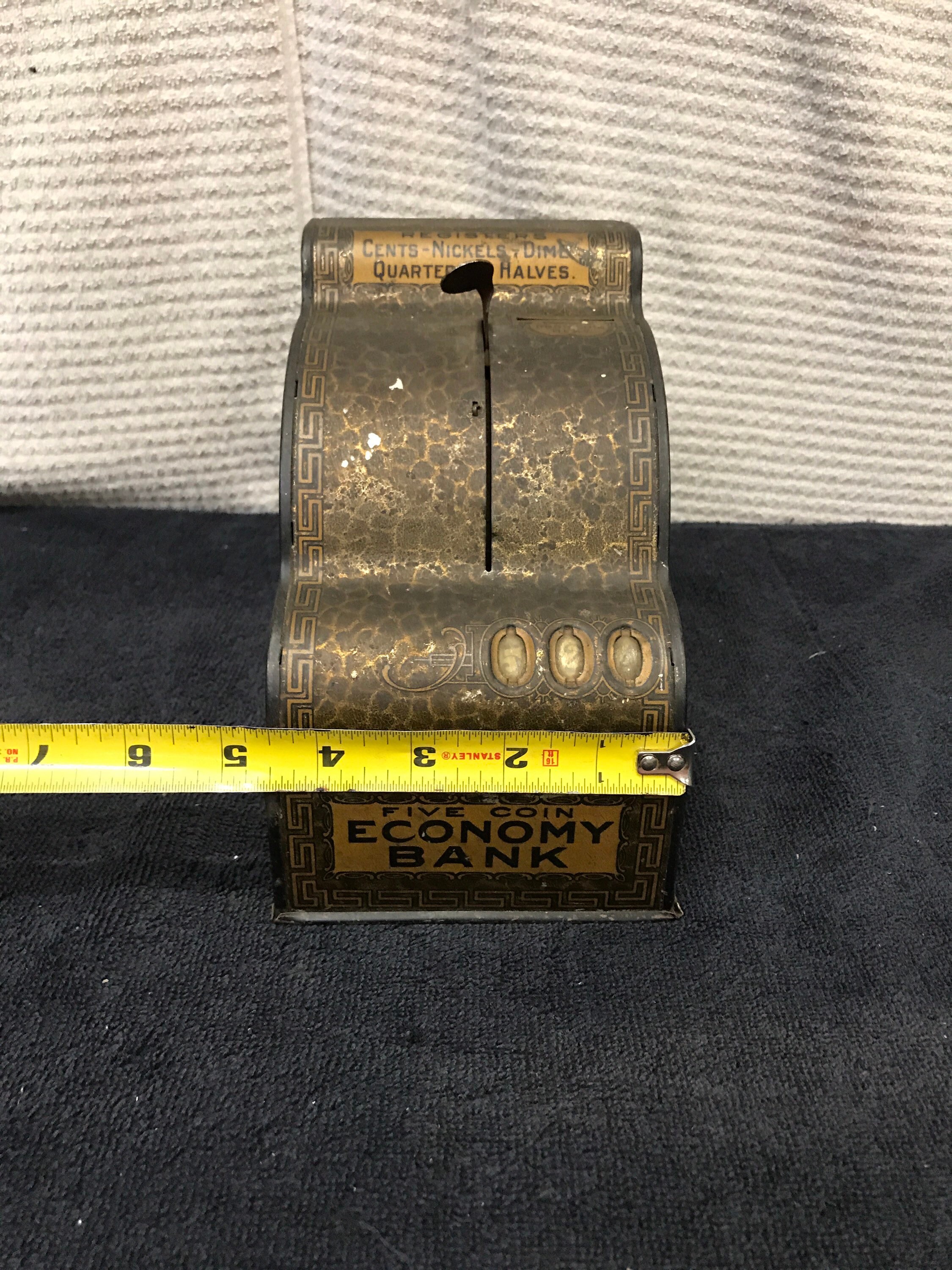 Vintage cash register piggy bank. Vintage five coin economy Etsy