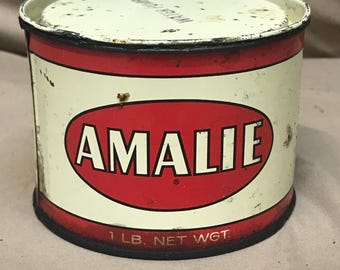 Vintage Amalie Water Pump Grease Can: Pennsylvania Petroliana