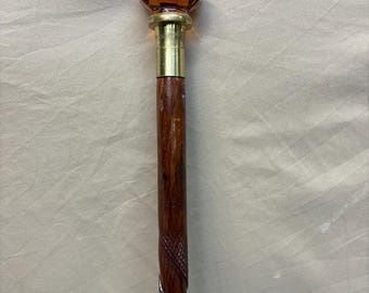 Vintage handcrafted wooden walking stick.
