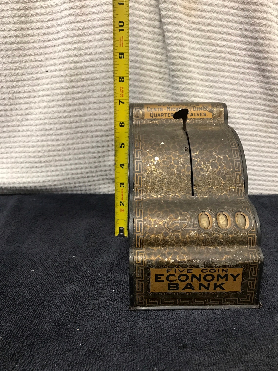 Vintage cash register piggy bank. Vintage five coin economy Etsy