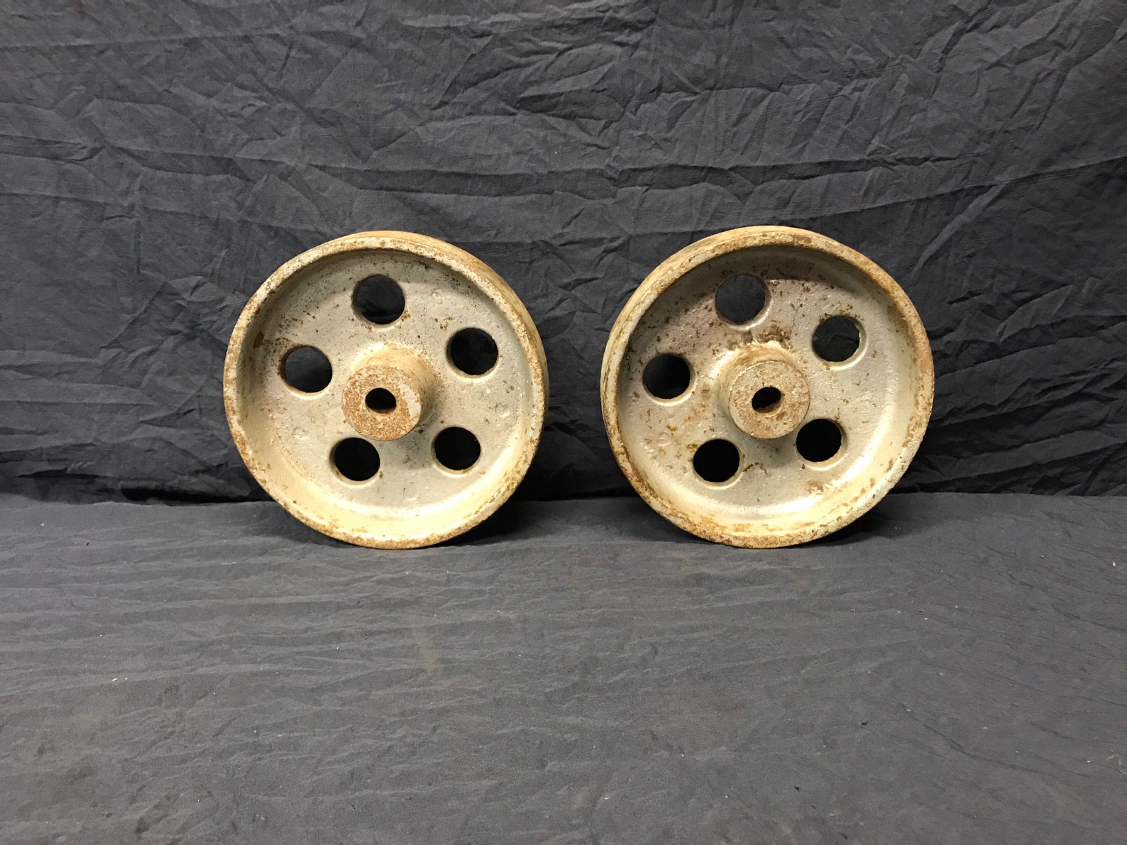 Pair of Vintage Cast Iron Wheels. | Etsy