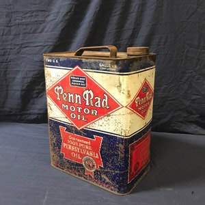 Vintage Penn Rad Two Gallon SAE 30 Metal Motor Oil Can. - Etsy
