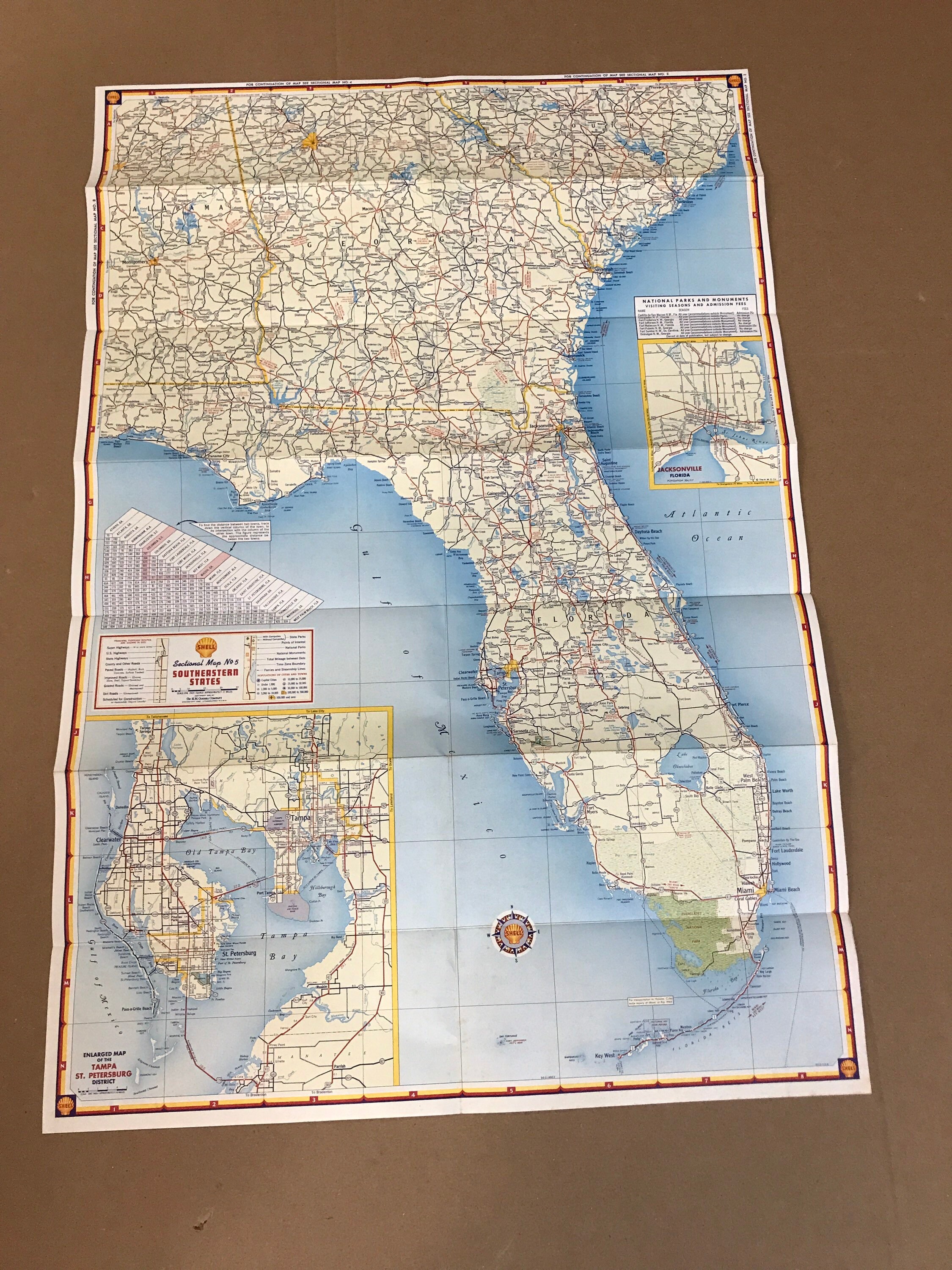 Shell Highway Maps Pair of Vintage Shell Sectional Road Maps. - Etsy