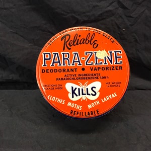 Vintage Parazene tin. Advertising tin. Vintage tin.