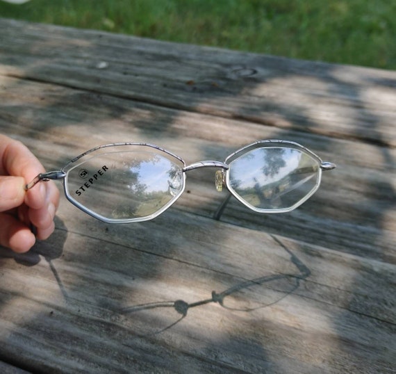 Unique Vintage glasses frames. Small/medium. Silv… - image 2
