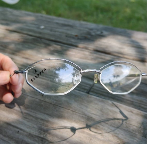 Unique Vintage glasses frames. Small/medium. Silv… - image 1
