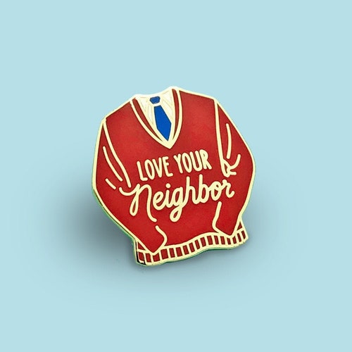Mister Rogers Pin Gold Enamel Pin Fred Rogers Mister Etsy