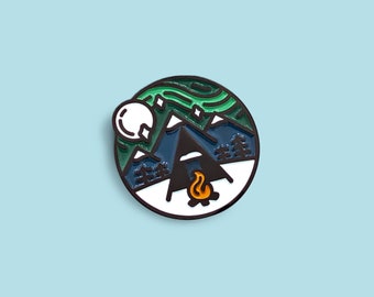 Outdoor Pin - Camping Pin - Northern Lights - Cute Enamel Pin - Chalet All Day