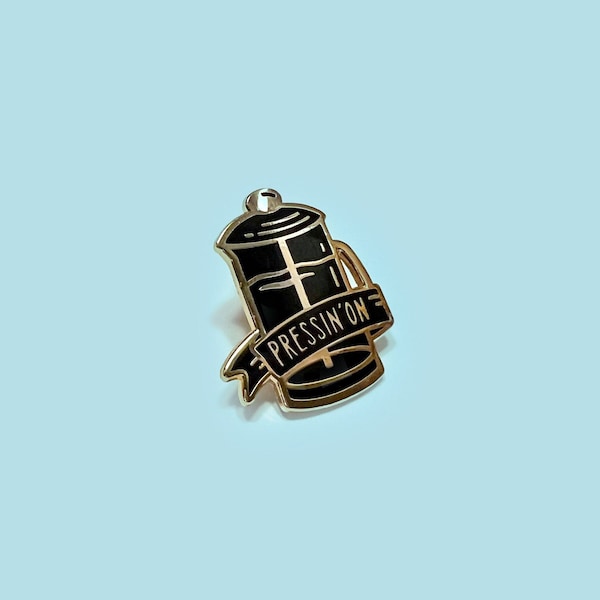 Coffee Pin - French Press - Coffee Pot - Cute Enamel Pin - Gold Enamel Pin - Barista Pin