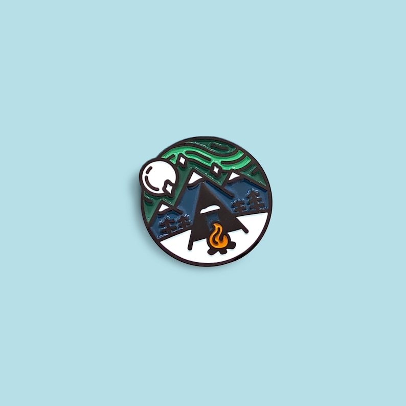 Outdoor Pin Camping Pin Northern Lights Cute Enamel Pin Chalet All Day image 1