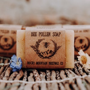 Handmade Cold-Process Soap with Bee Pollen - Mild Exfoliating Agent and Natural Colorant