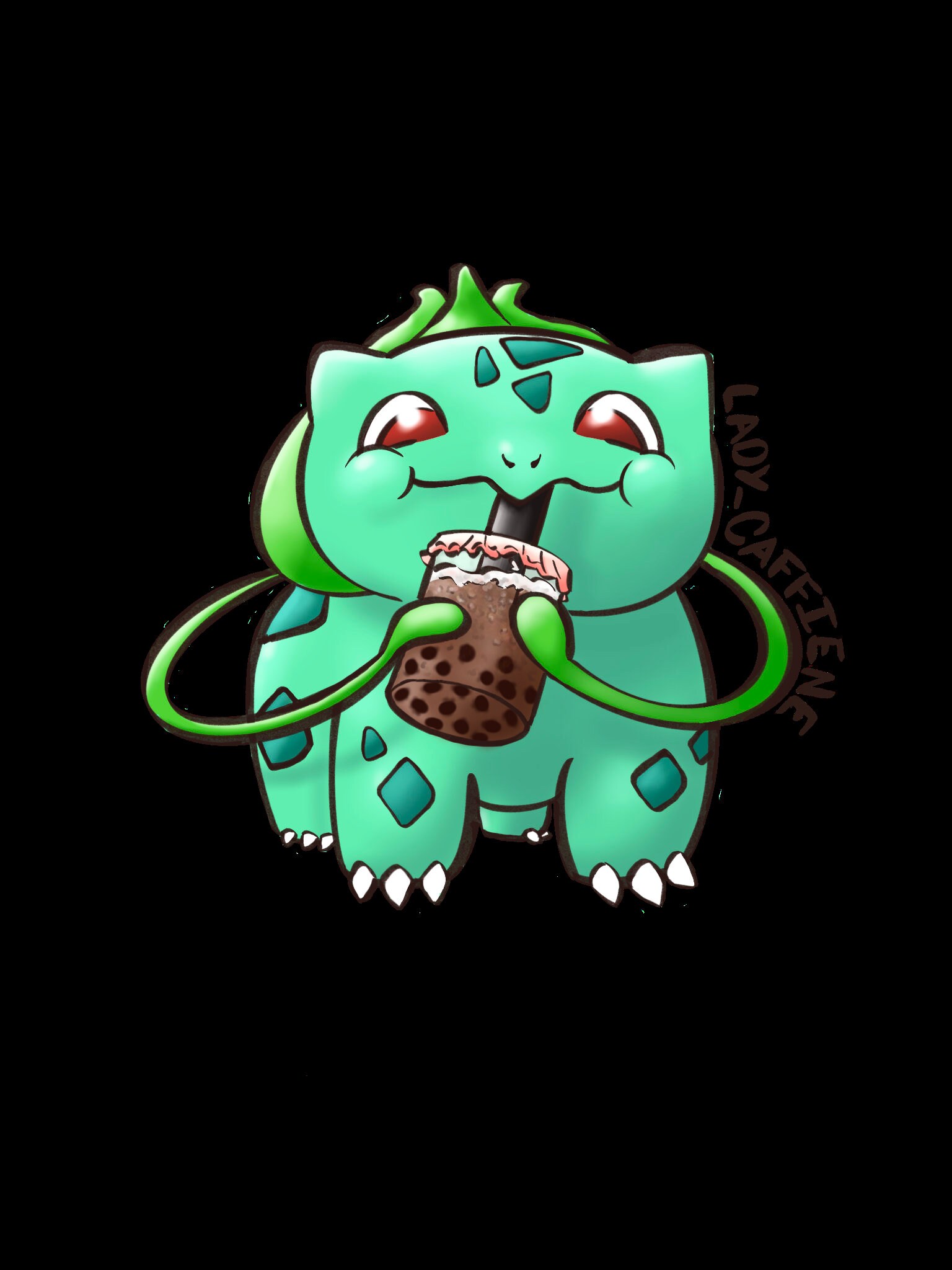 Bobasaur Sticker - Bulbasaur Boba Tea Vinyl Decal - Etsy