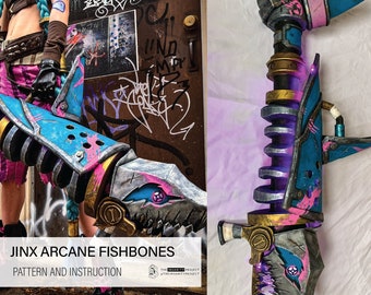 Plan de cosplay et guide d'instructions de Jinx Arcane Fishbones (PDF)