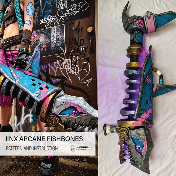 Progetto del cosplay di Jinx Arcane Fishbones e guida alle istruzioni (PDF)