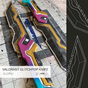 Valorant Glitchpop Knife Blueprint for Foam (PDF)