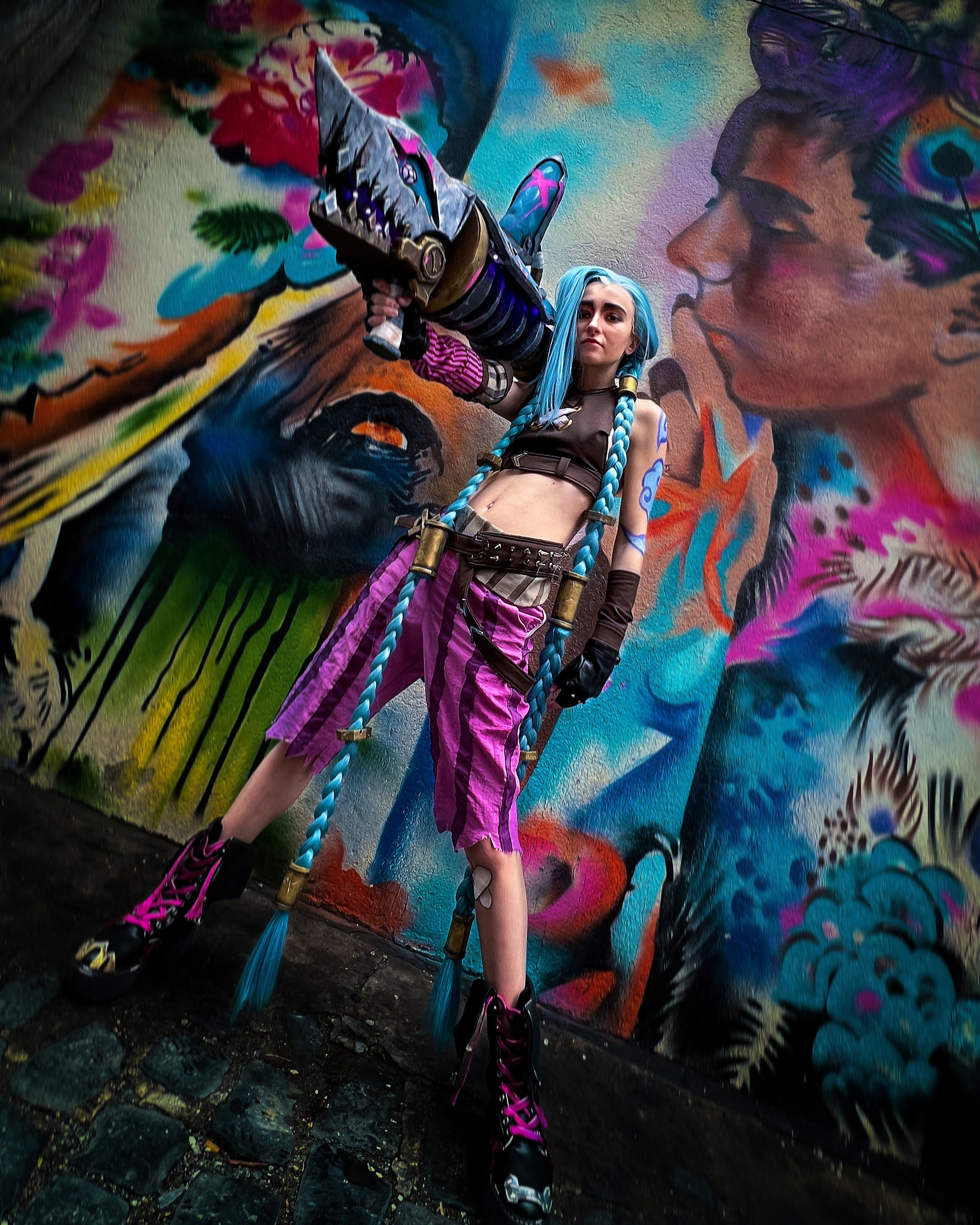 Jinx Arcane Fishbones Cosplay Blueprint and Instruction