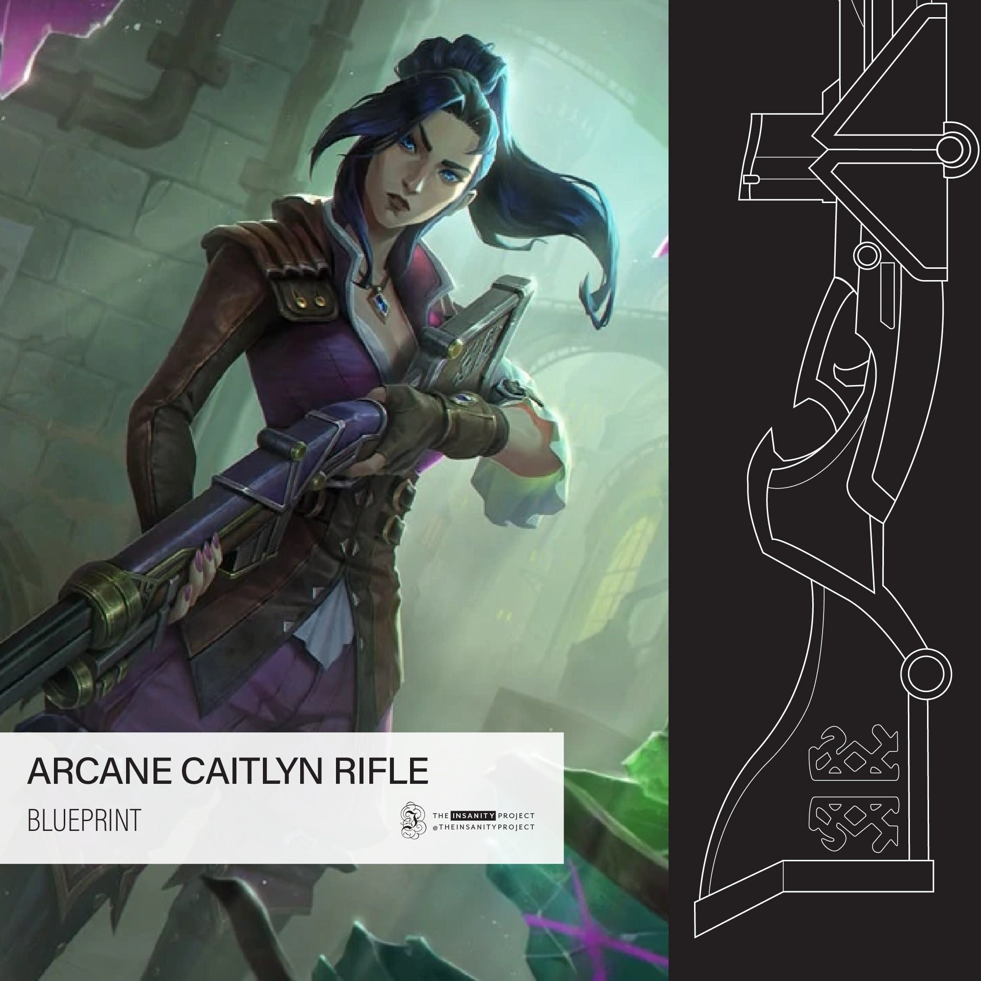 Jinx Arcane Fishbones Cosplay Blueprint and Instruction Guide -   Portugal