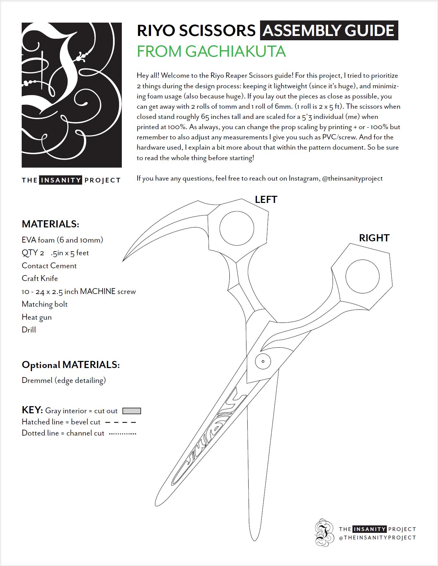 Riyo Reaper Scissors Cosplay Blueprint/instruction Guide (with Movement ...