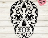 Disney Sugar Skull SVG, Disney SVG, Files for Cricut or Silhouette, Disney, Castle, Maleficent, Dole Whip, Mickey Skull SVG cut files- Skull