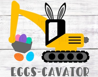 Oeufs-cavator SVG, Pâques garçon SVG, lapin de Pâques Svg, garçons Pâques chemise Png, fichiers Svg pour Cricut, Silhouette Eggscavator SVG, svg de Pâques pour enfants