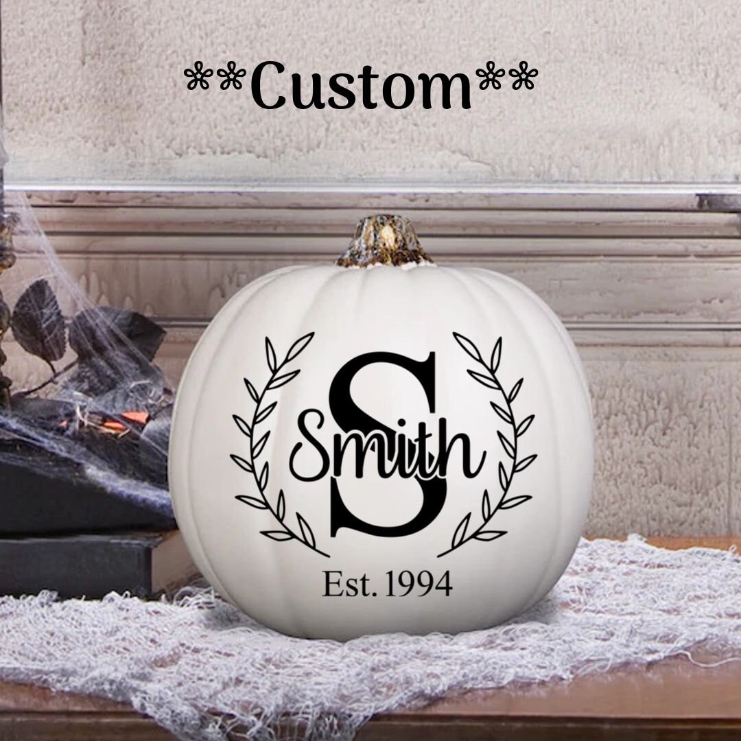 Monogram Last Name Svg, Pumpkin Monogram Svg, Pumpkin Decal Svg