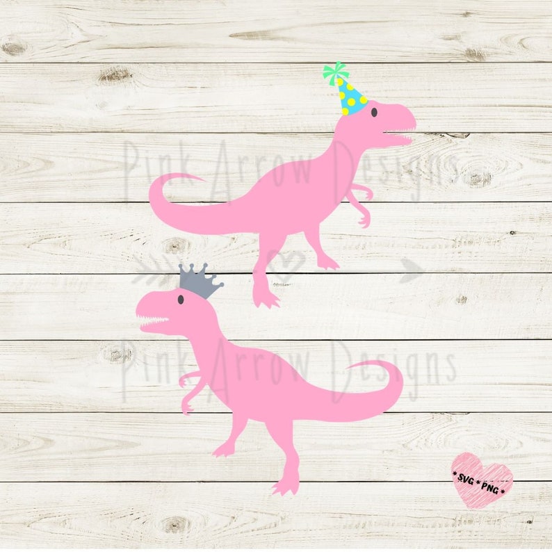 Download Dinosaur with party hat svg Dinosaur with crown svg ...
