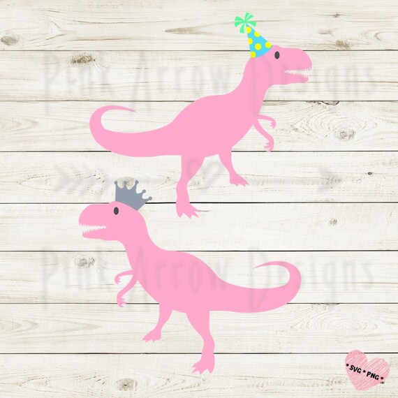 Download Dinosaur With Party Hat Svg Dinosaur With Crown Svg Dinosaur Etsy