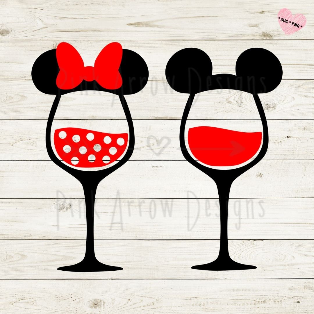 Download Minnie Mouse wine glass svg Mickey Mouse wine glass svg | Etsy
