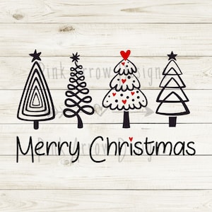 Merry Christmas tree Svg, Christmas Svg, Christmas Trees svg, Christmas Saying svg, Hand drawn Christmas trees svg, Christmas shirt svg png