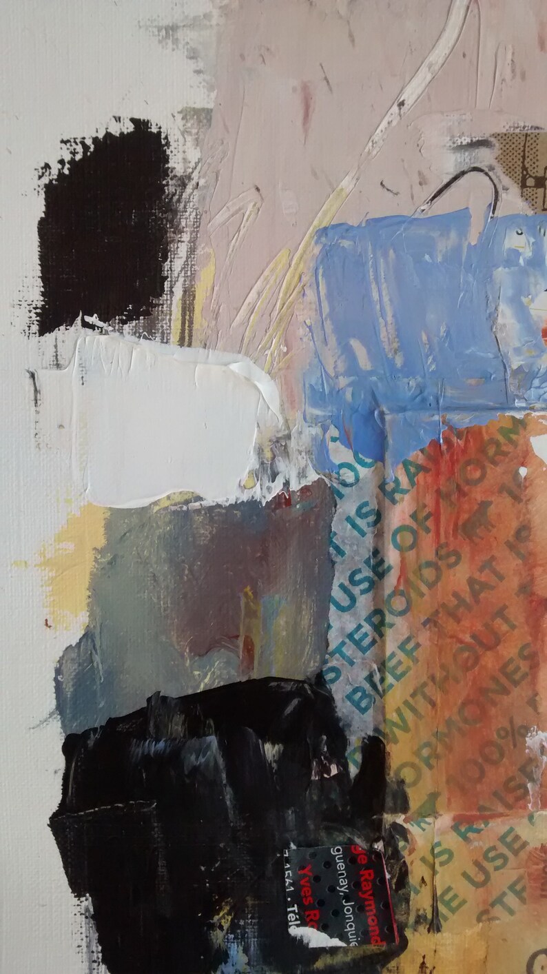 Unique work from the Pub/_like Life project Original painting in mixed media on paper for wall decoration by Jean Bergeron