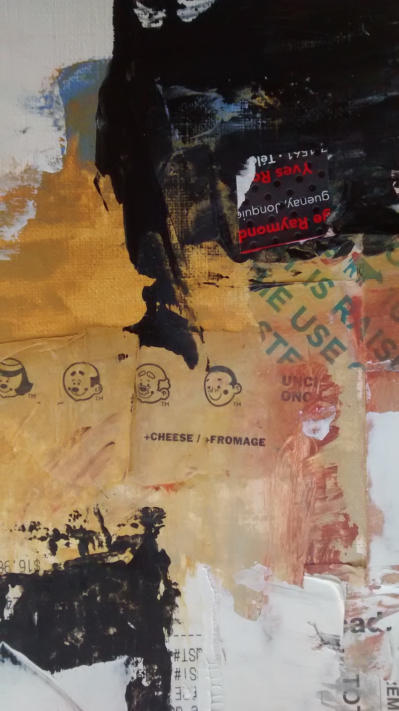 Unique work from the Pub/_like Life project Original painting in mixed media on paper for wall decoration by Jean Bergeron