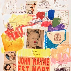 Pittura originale in tecnica mista su carta per la decorazione murale di Jean Bergeron. Opera unica del progetto Vie pub_like