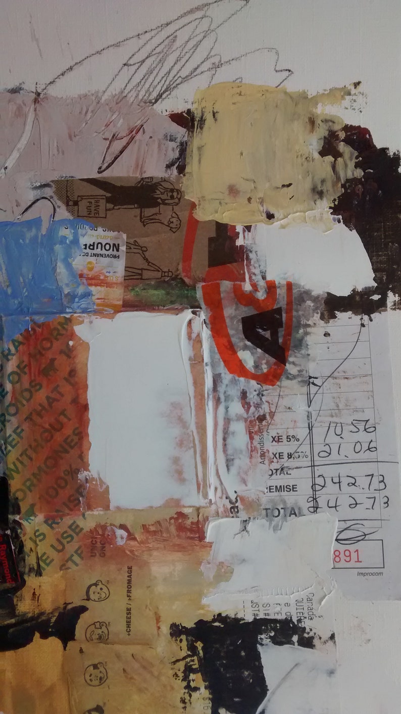 Unique work from the Pub/_like Life project Original painting in mixed media on paper for wall decoration by Jean Bergeron