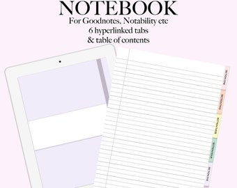 Cuaderno Digital 6 Materias / HIPERVINCULADO, BUENAS NOTAS, NOTABILIDAD